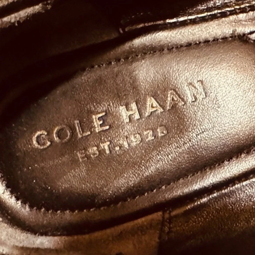 Cole Haan Leopard Print Calf Hair Leather Mini Wedge Almond Ballet  Flats